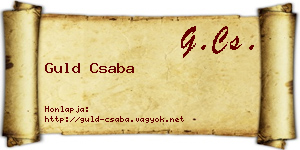 Guld Csaba névjegykártya